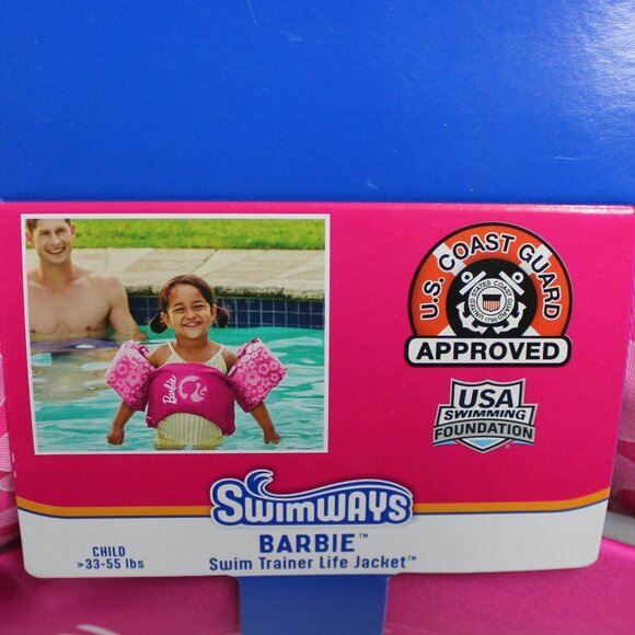 NWT Barbie Swim Trainer Life Jacket For Children 33-55 lbs - Picture 3 of 11